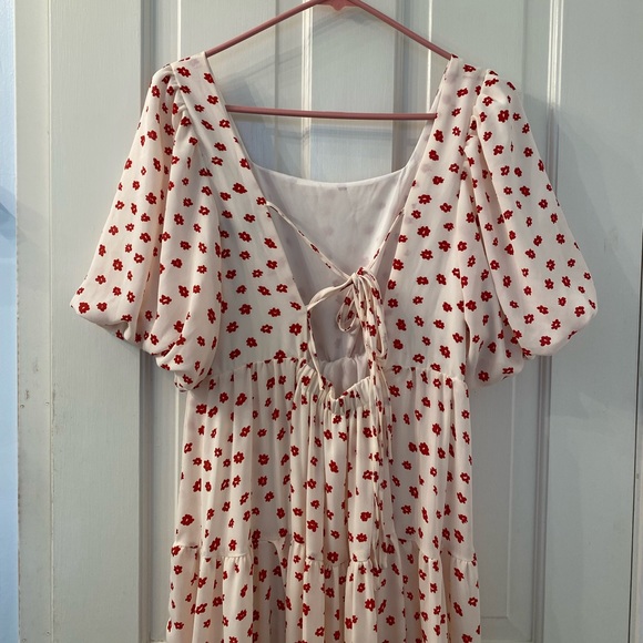 Sister Jane Red Floral Daisy Tiered Maxi Dress - Picture 3 of 6